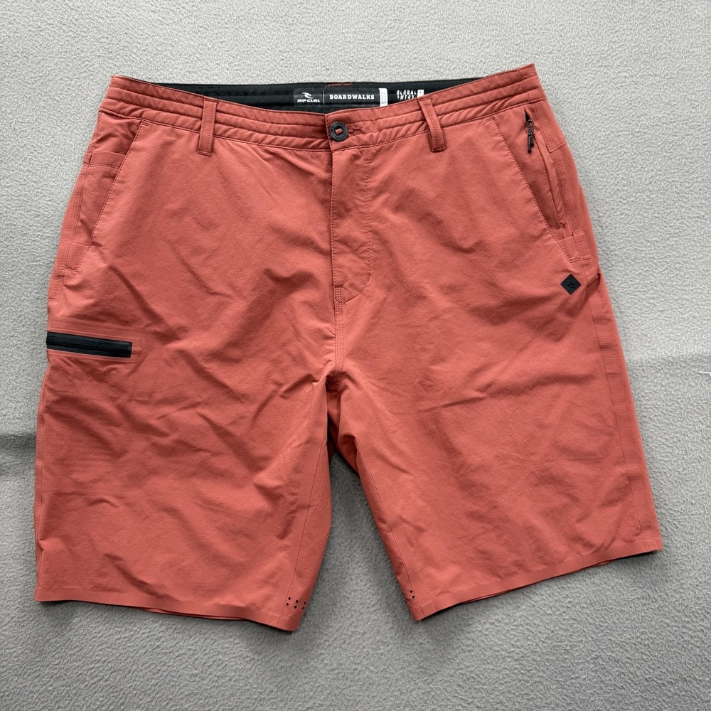 Rip Curl Boardwalks Shorts Mens 36 Red Chino Stretch 10 Inseam Quick Dry Travel